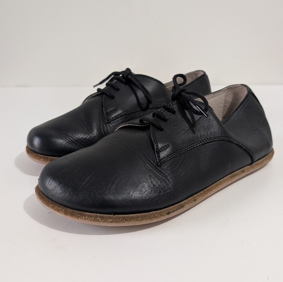 Aintap Shoes - Aintap Barefoot Black Leather Oxford Shoes (39)